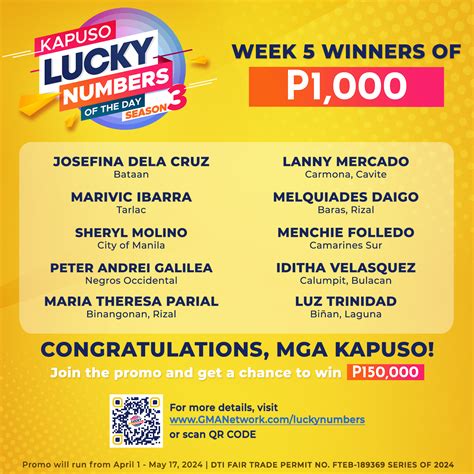 kapuso lucky numbers april 1 2024|Congratulations, mga Kapuso! Narito na ang Week 1  .